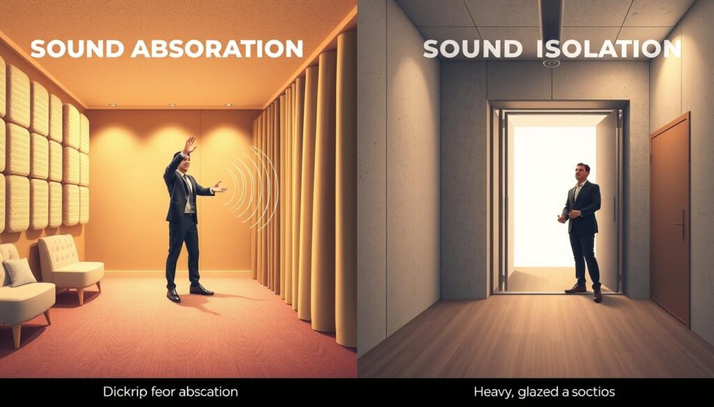 الفرق بين عزل وامتصاص الصوت